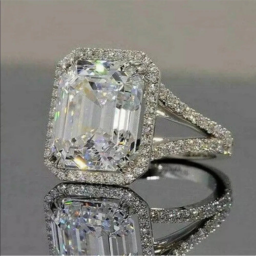 Sterling Silver Diamond Cubic Zirconia Ring